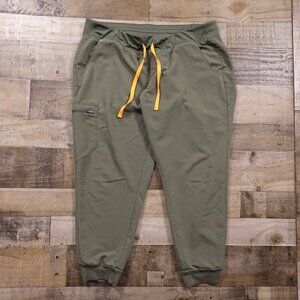 FIGS Zamora Jogger Scrub Pants Women’s XXL Petite Olive Stretch Medical